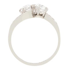 Art Deco 1.20ct Diamond Two Stone Twist Ring, c.1920s