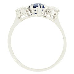 Art Deco 1.20ct Sapphire and Diamond Trilogy Ring, c.1920s
