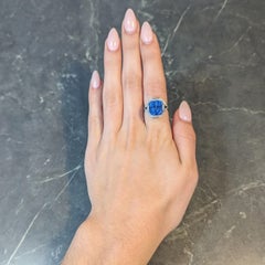 Art Deco 12.12 CTW No Heat Ceylon Sapphire Diamond Lotus Vintage Cocktail Ring