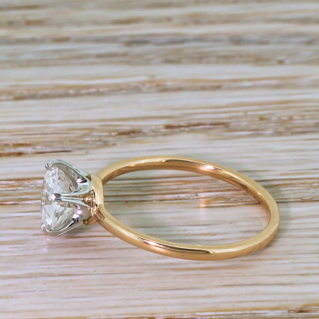 Old European Cut Art Deco 1.22 Carat Old Cut Diamond Engagement Ring For Sale