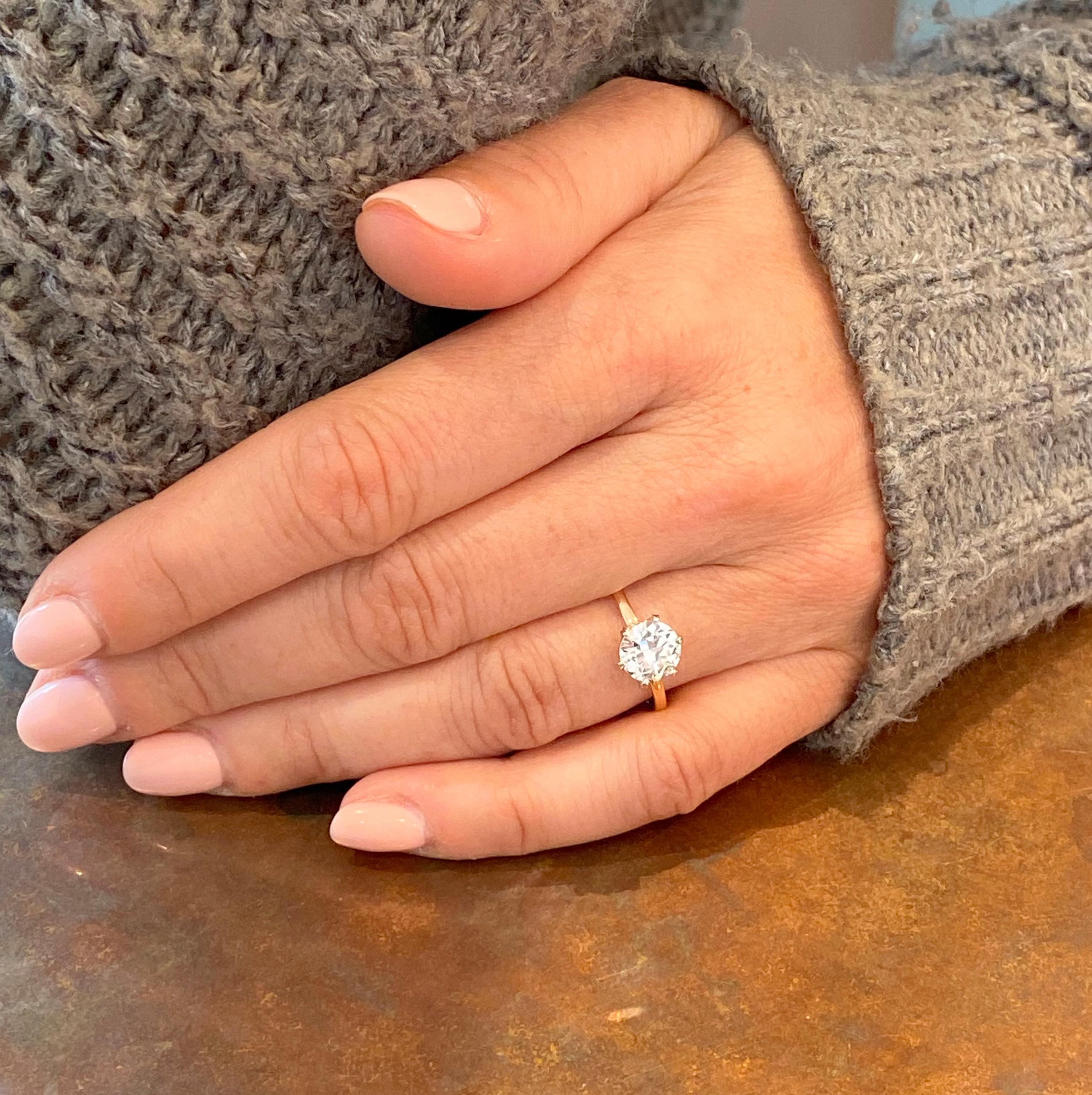 Art Deco 1.22 Carat Old Cut Diamond Engagement Ring For Sale 2