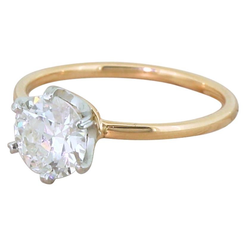 Art Deco 1.22 Carat Old Cut Diamond Engagement Ring For Sale