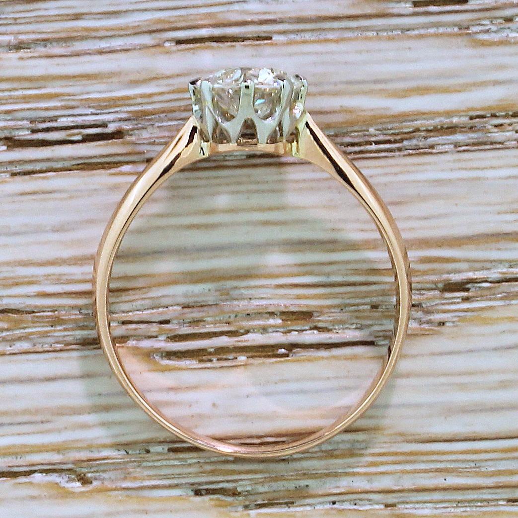 Women's Art Deco 1.22 Carat Old European Cut Diamond Engagement Ring