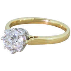 Art Deco 1.23 Carat Old Cut Diamond Engagement Ring
