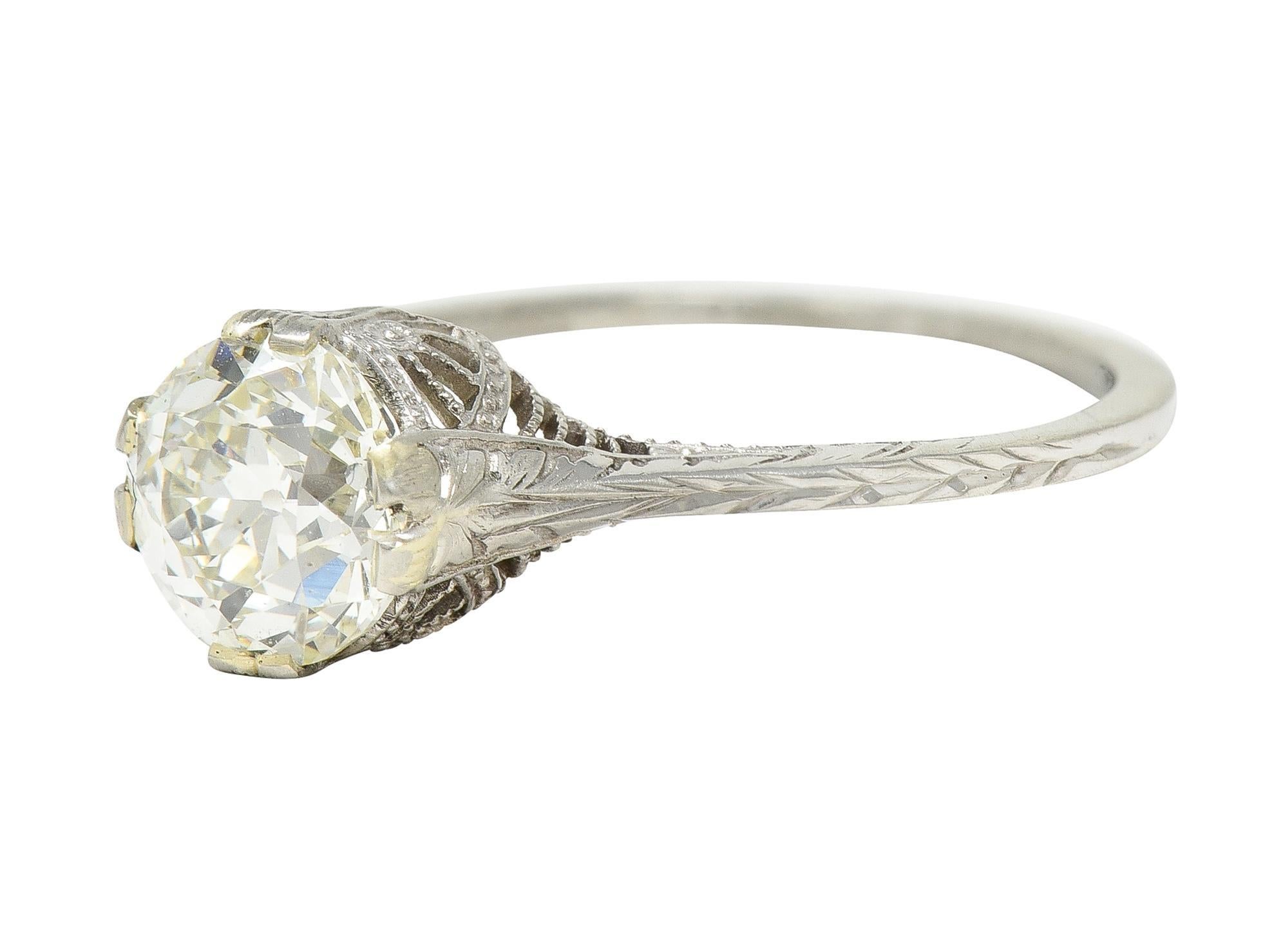 Art Deco 1.24 CTW Old European Diamond Orange Blossom Engagement Ring 2