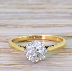 Art Deco 1.25 Carat Old Cut Diamond Engagement Ring