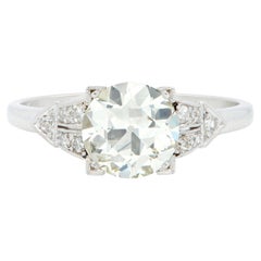 Art Deco 1.25 Center Old European Diamond Ribbon Vintage Engagement Ring