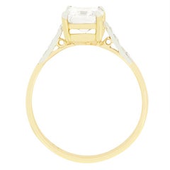 Art Deco 1.25ct Emerald Cut Diamond Solitaire Ring, c.1920s