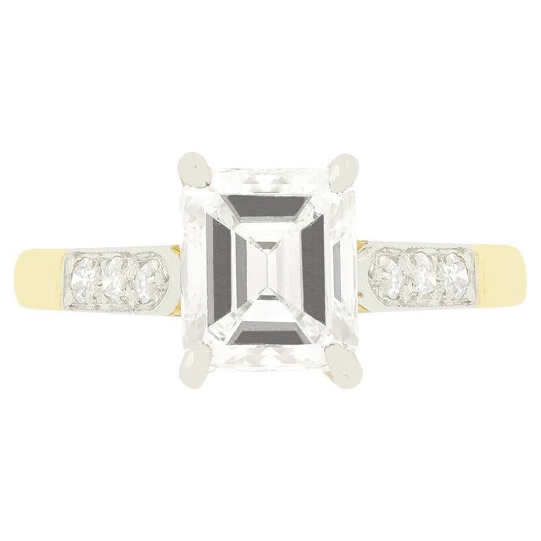 Art Deco 1.25ct Emerald Cut Diamond Solitaire Ring, c.1920s