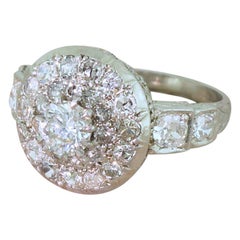 Art Deco 1.26 Carat Transitional Cut Diamond Cluster Ring