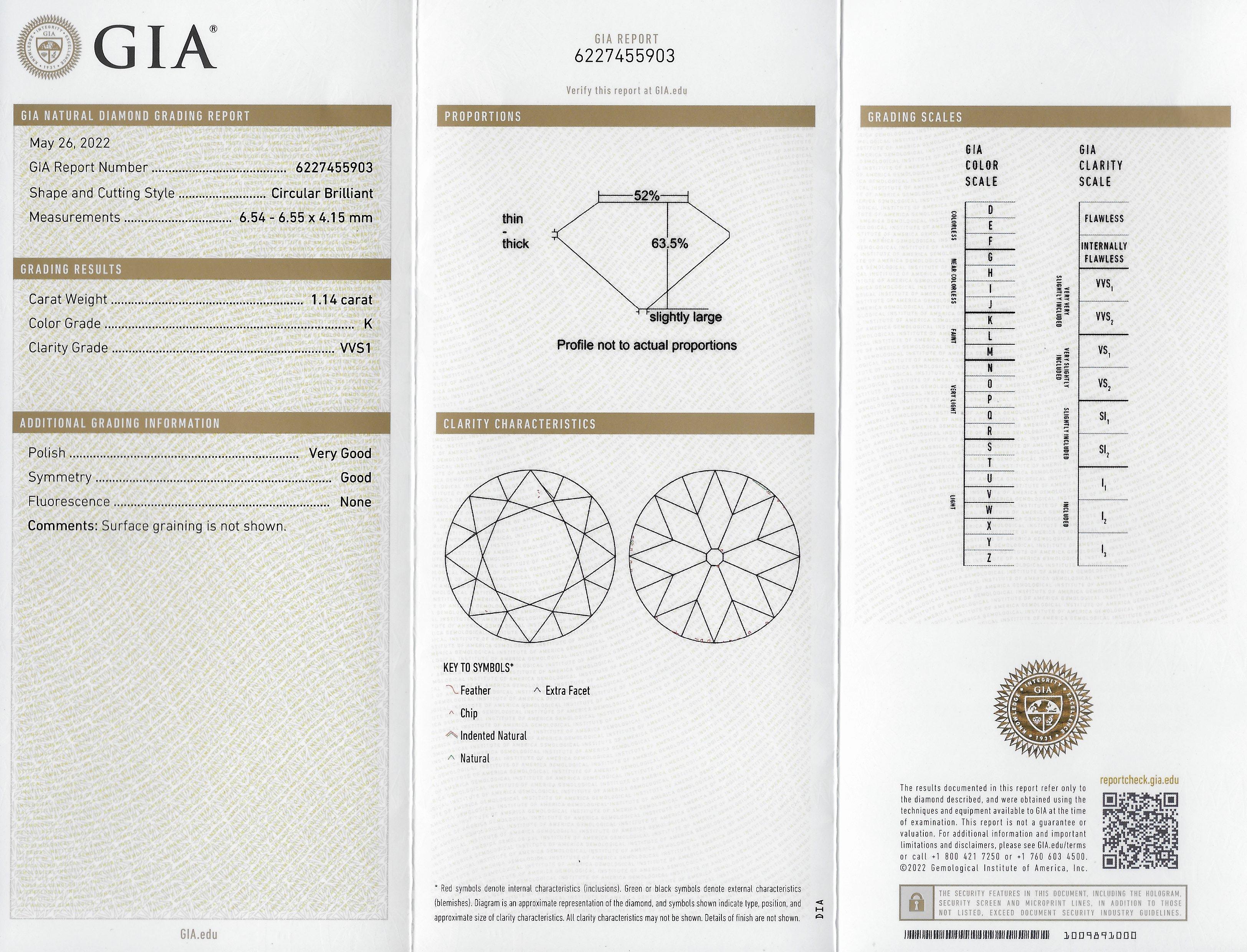 Bague de fiançailles vintage Art déco en platine avec diamant européen ancien de 1.26 carat, certifié GIA en vente 6