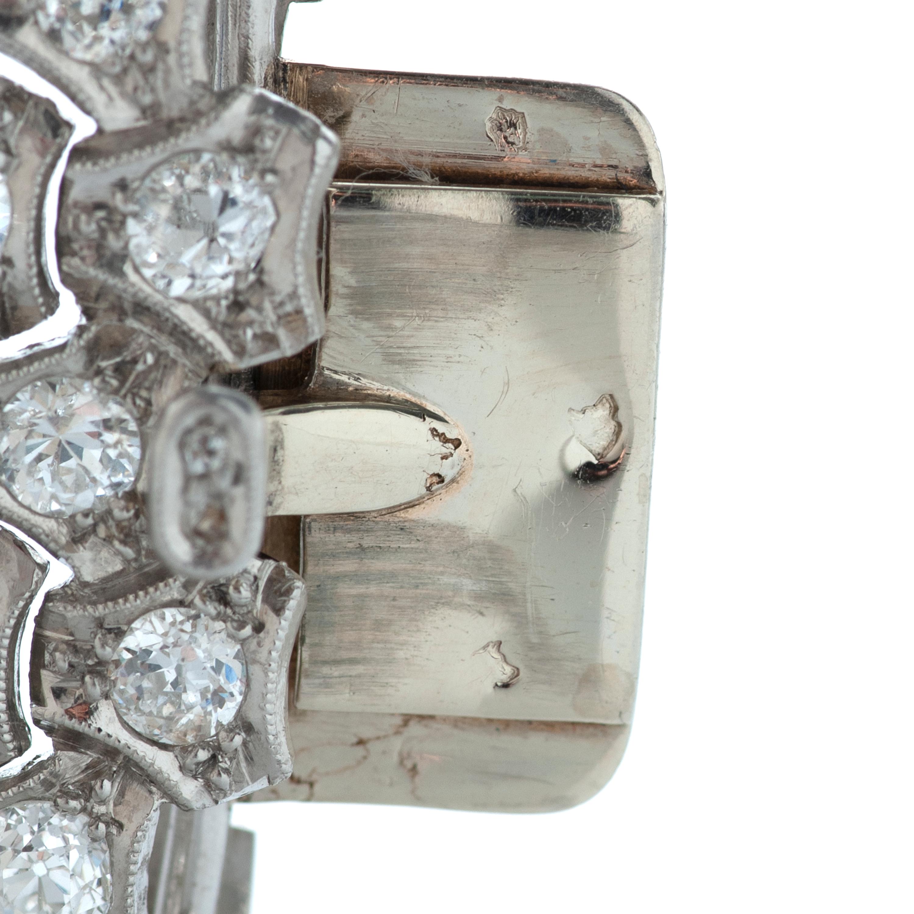 Art Deco 12.75 Carat Unheated Burma Sapphire and Diamond Platinum Bracelet In Good Condition In Philadelphia, PA