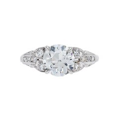 Art Deco 1.28 Carat Diamond Platinum Engagement Ring