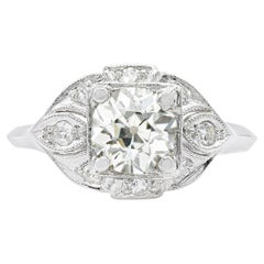 Art Deco 1.28 Ct. Platinum Engagement Ring G-H SI1 in Platinum