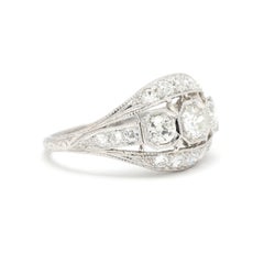 Art Deco 1.28ctw Diamond Dome Ring, Platinum, Ring Size 7.75