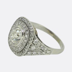 Art Deco 1.30 Carat Diamond Cluster Ring