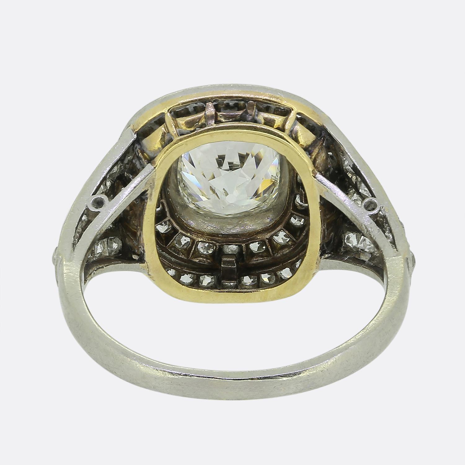 Art Deco 1.30 Karat Diamant-Cluster-Ring (Alteuropäischer Brillantschliff) im Angebot
