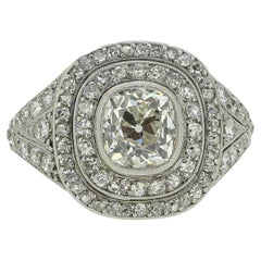 Art Deco 1.30 Carat Diamond Cluster Ring