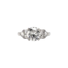 Art Deco 1.30 Carat French Cut Platinum Engagement Ring