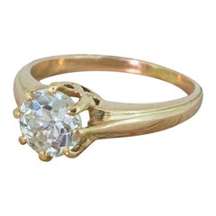 Art Deco 1.30 Carat Old Cut Diamond Engagement Ring