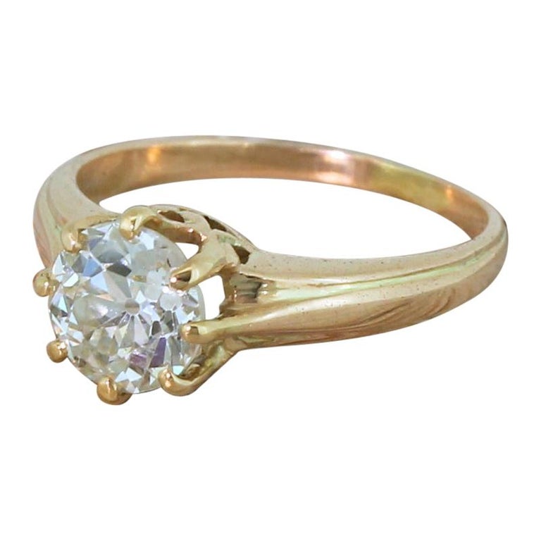 Art Deco 1.30 Carat Old Cut Diamond Engagement Ring For Sale at 1stDibs