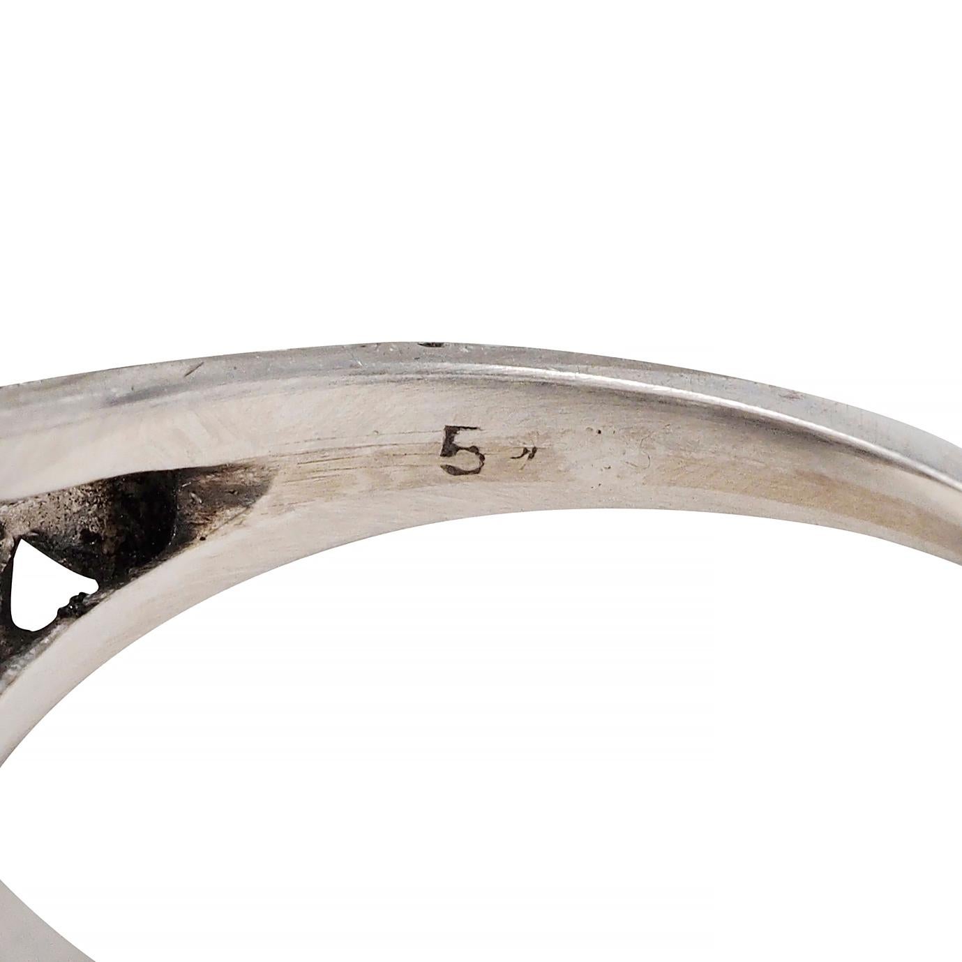 Art Deco 1.30 CTW Diamond Platinum Octagonal Bombay Vintage Engagement Ring 3