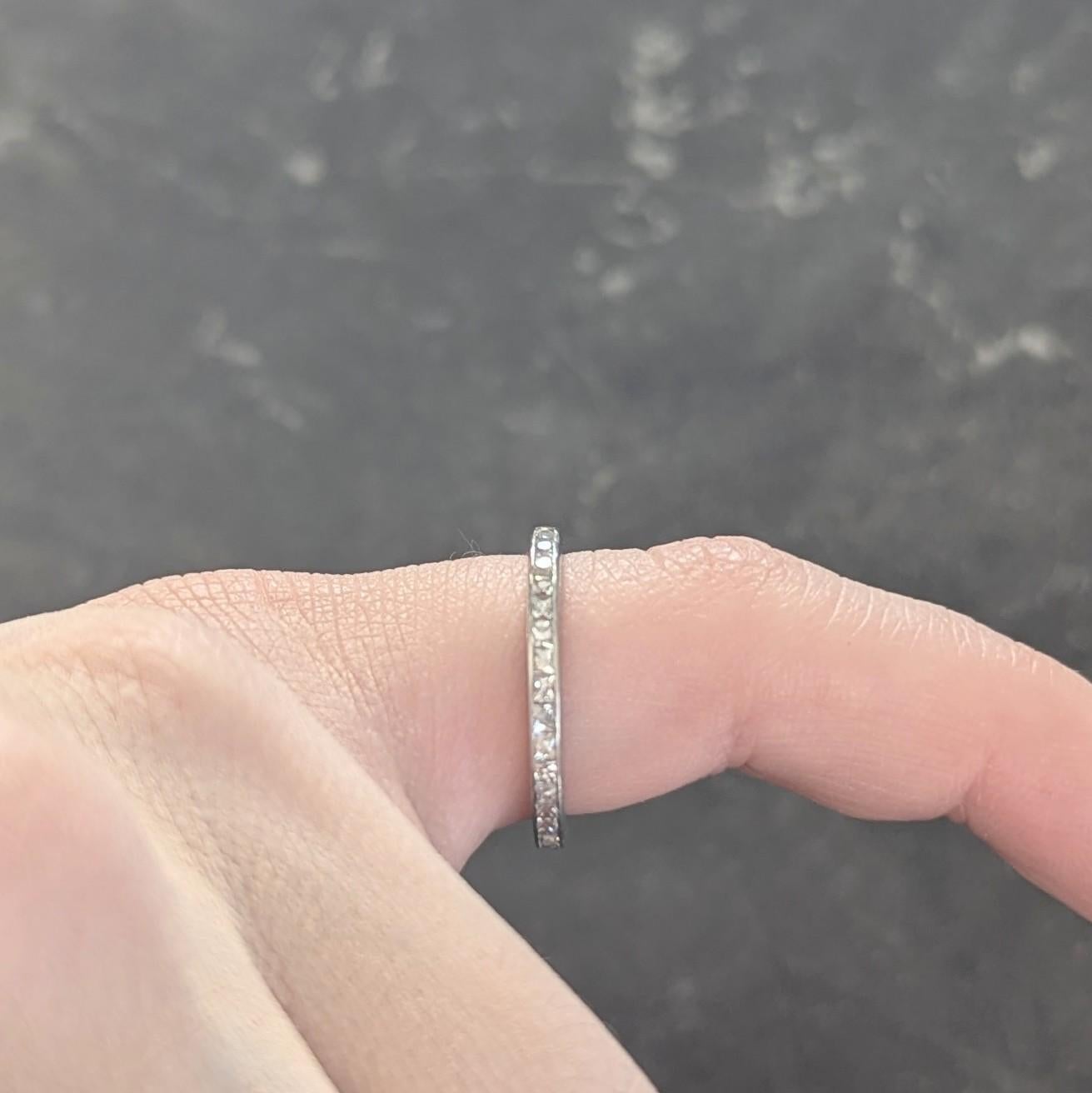 Anello di fidanzamento dell'eternità vintage in platino con diamante taglio francese 1,30 CTW Art of Vintage in vendita 2