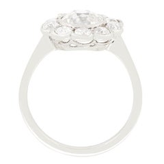 Art Deco 1.30ct Diamond Halo Ring, c.1920s