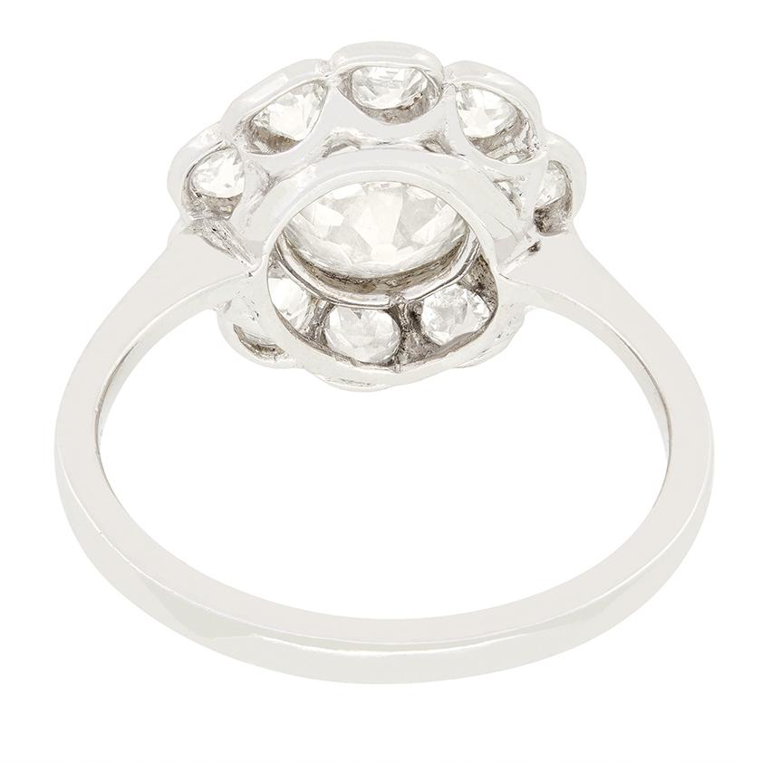 Art-Déco-Halo-Ring mit 1,30 Karat Diamant, ca. 1920er Jahre (Alteuropäischer Brillantschliff) im Angebot