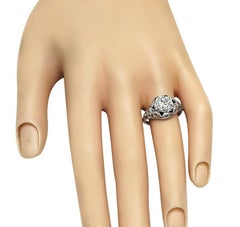 Art Deco 1.30ct Diamond Sapphire Engagement Ring