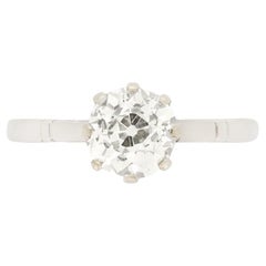 Bague solitaire Art déco avec diamant 1,30 carat, c. 1920