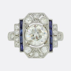 Art Deco 1.35 Carat Diamond Engagement Ring
