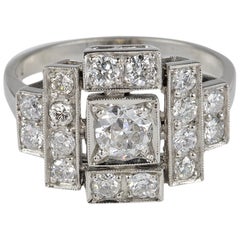 Art Deco 1.35 Carat Diamond Platinum Ring