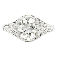 Antique Art Deco 1.35 Ct. Old European Engagement Ring I VS in Platinum