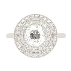 Art Deco 1,35 Karat Diamant-Doppel Halo-Ring, ca. 1920er Jahre