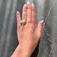 Art Deco 1.36 CTW Old European Cut Diamond Platinum Vintage Stepped Dome Ring