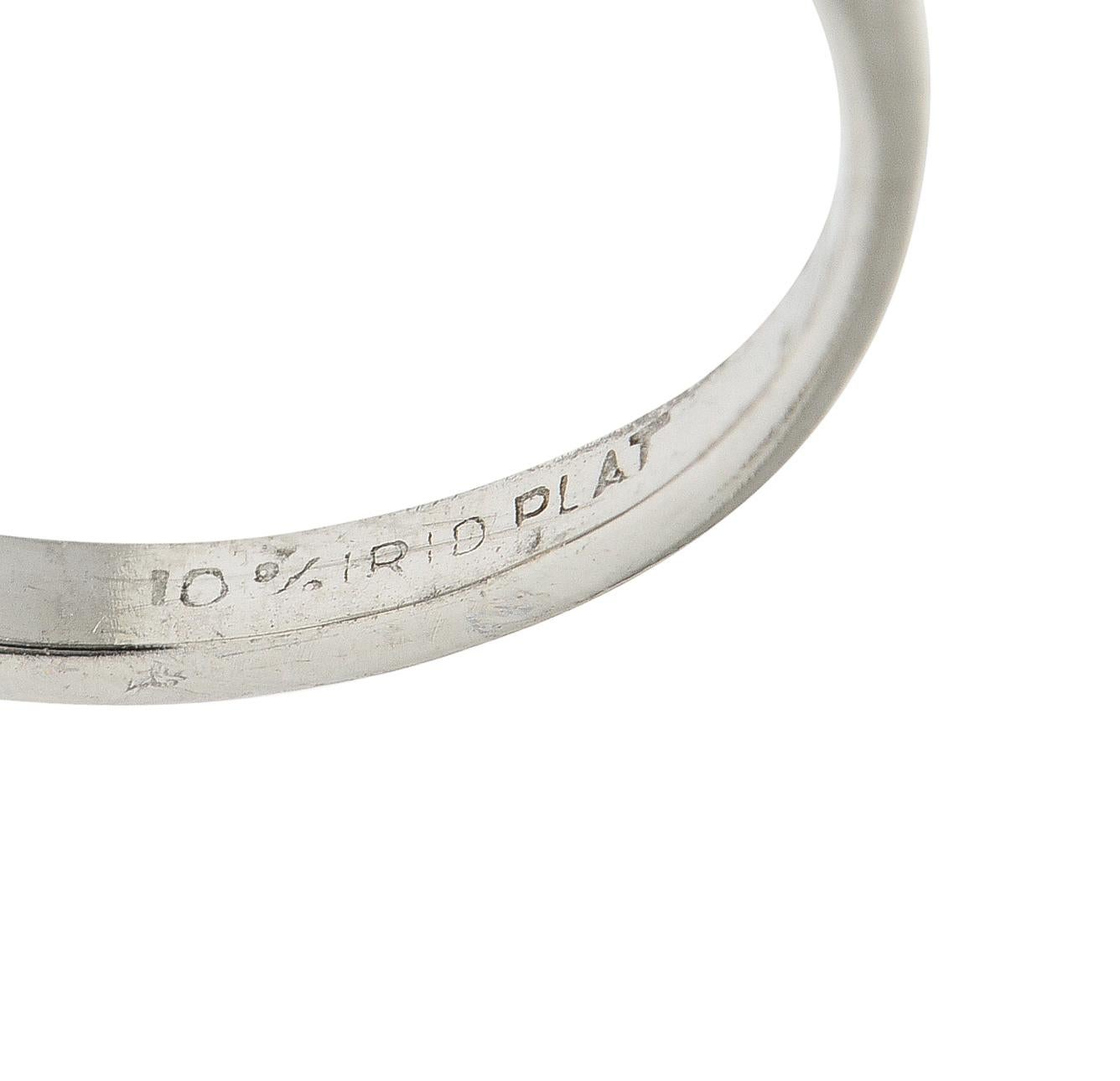 Art Deco 1.37 CTW European Diamond Platinum Ribbon Vintage Engagement Ring GIA For Sale 5