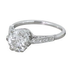 Art Deco 1.38 Carat Old Cut Diamond Engagement Ring