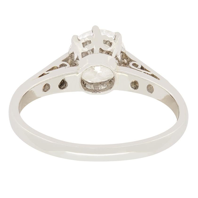 Art Deco 1,38 Karat Diamant Solitär-Ring, ca. 1920er Jahre (Alteuropäischer Brillantschliff) im Angebot