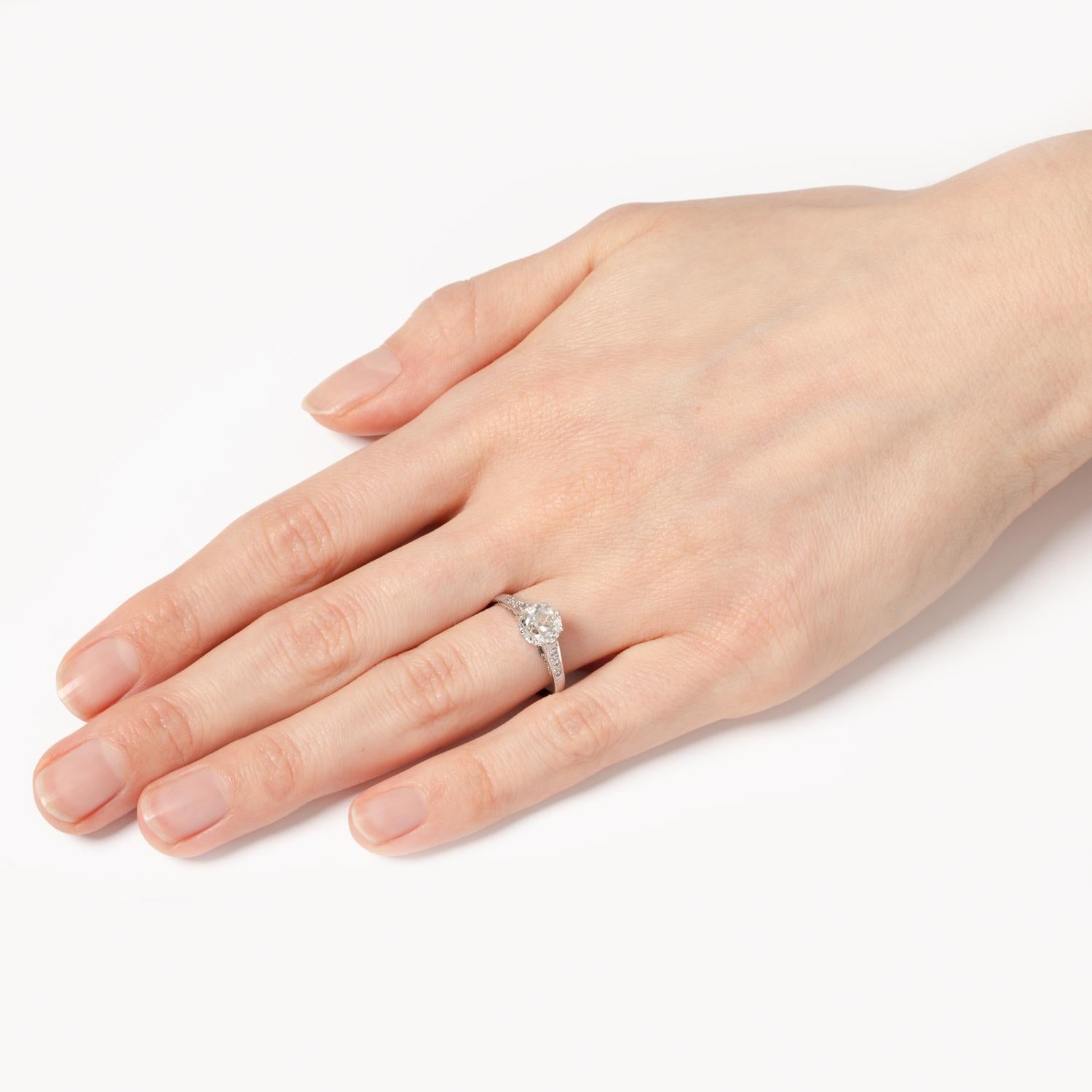Art Deco 1,38 Karat Diamant Solitär-Ring, ca. 1920er Jahre für Damen oder Herren im Angebot