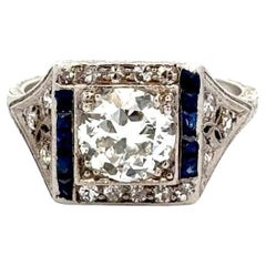 Art Deco 1.39 Carat Old European Cut GIA Diamond Platinum Solitaire Ring