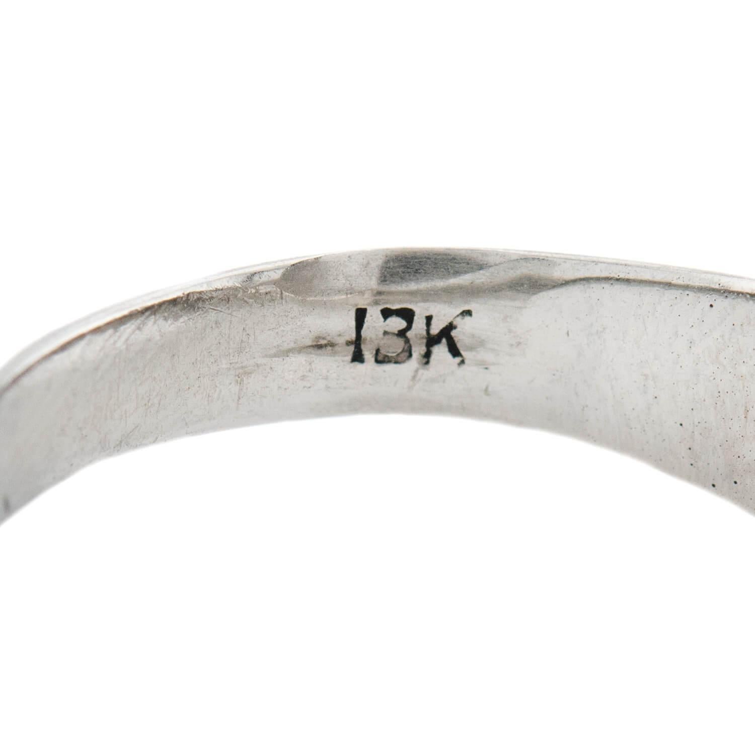 Art Deco 13k Diamond Flush Mount Ring In condizioni buone in vendita a Narberth, PA