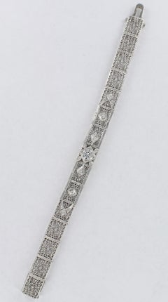 Art Deco 14 Karat Diamond Filigree Bracelet
