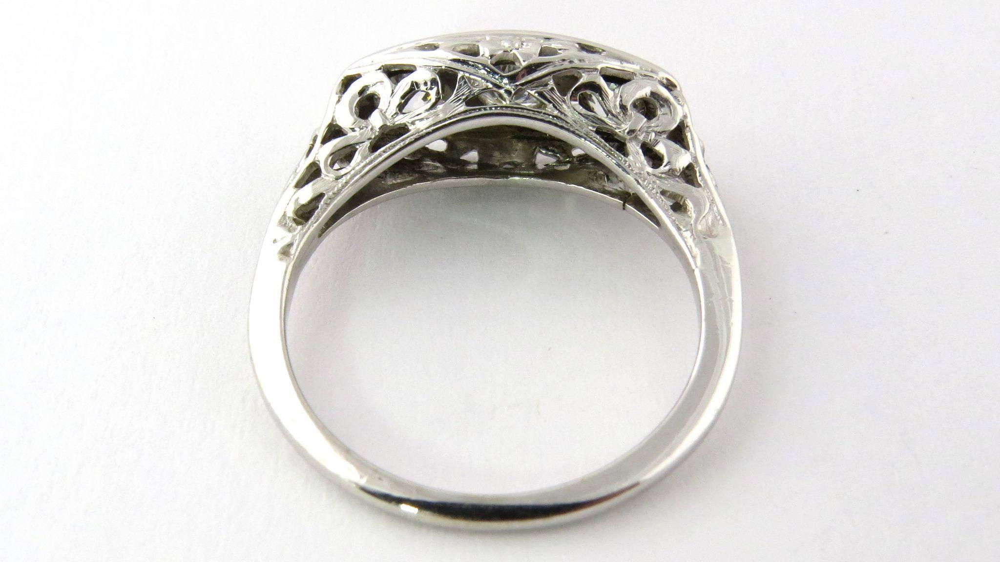 Women's Art Deco 14 Karat Gold Old Mine Cut Diamond Ring