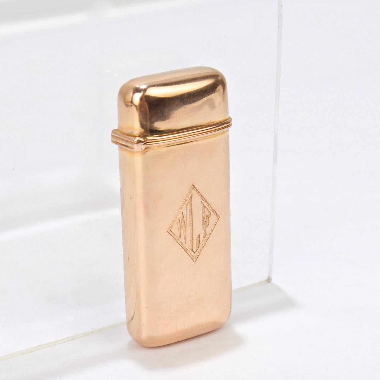 Art Deco 14 Karat Gold Smoking Set with Cigarette Case, Card Case and Match Safe 1