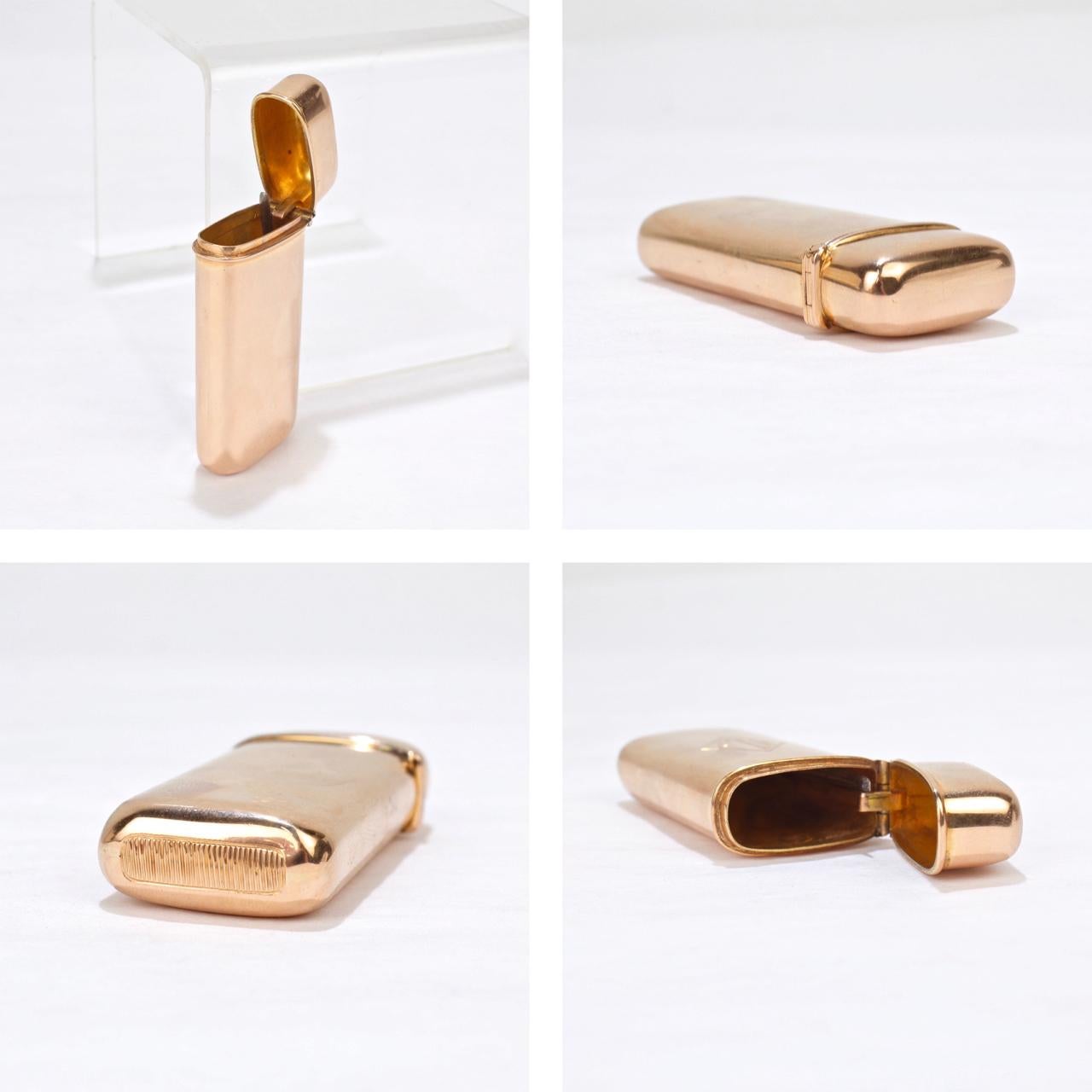 Art Deco 14 Karat Gold Smoking Set with Cigarette Case, Card Case and Match Safe 2