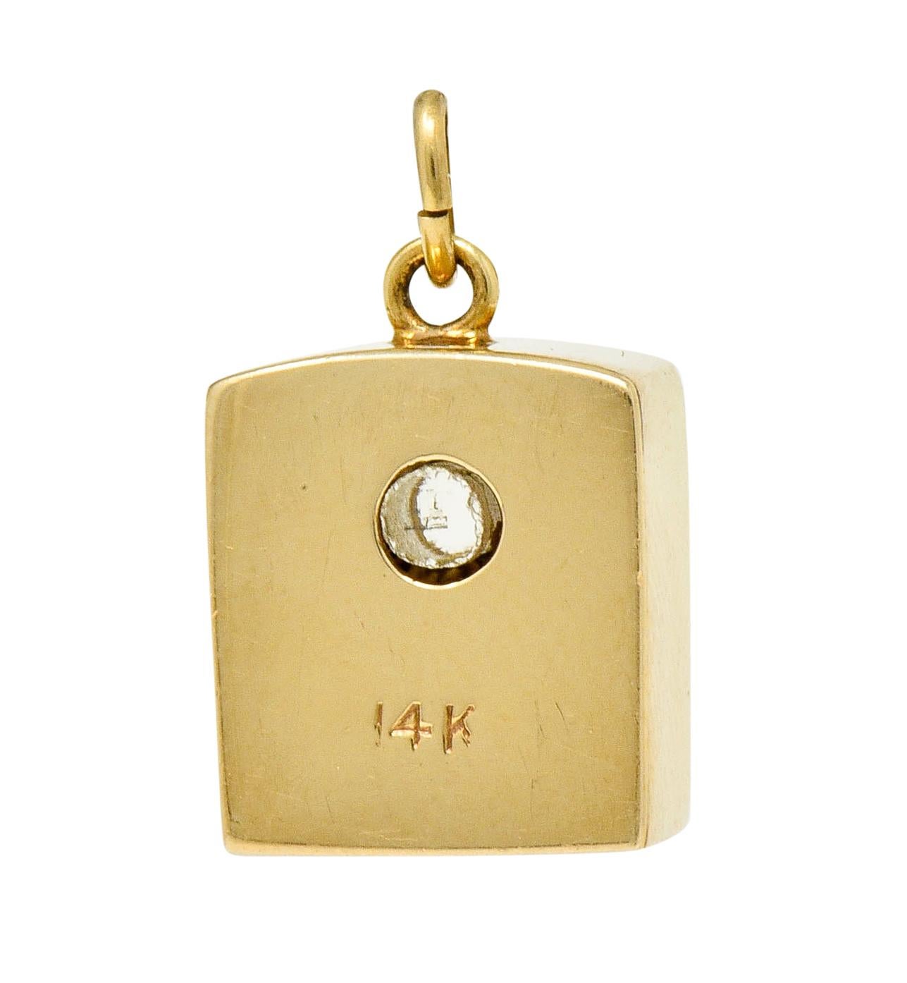 Art Deco 14 Karat Gold Stanhope Microphoto New York Charm In Excellent Condition In Philadelphia, PA