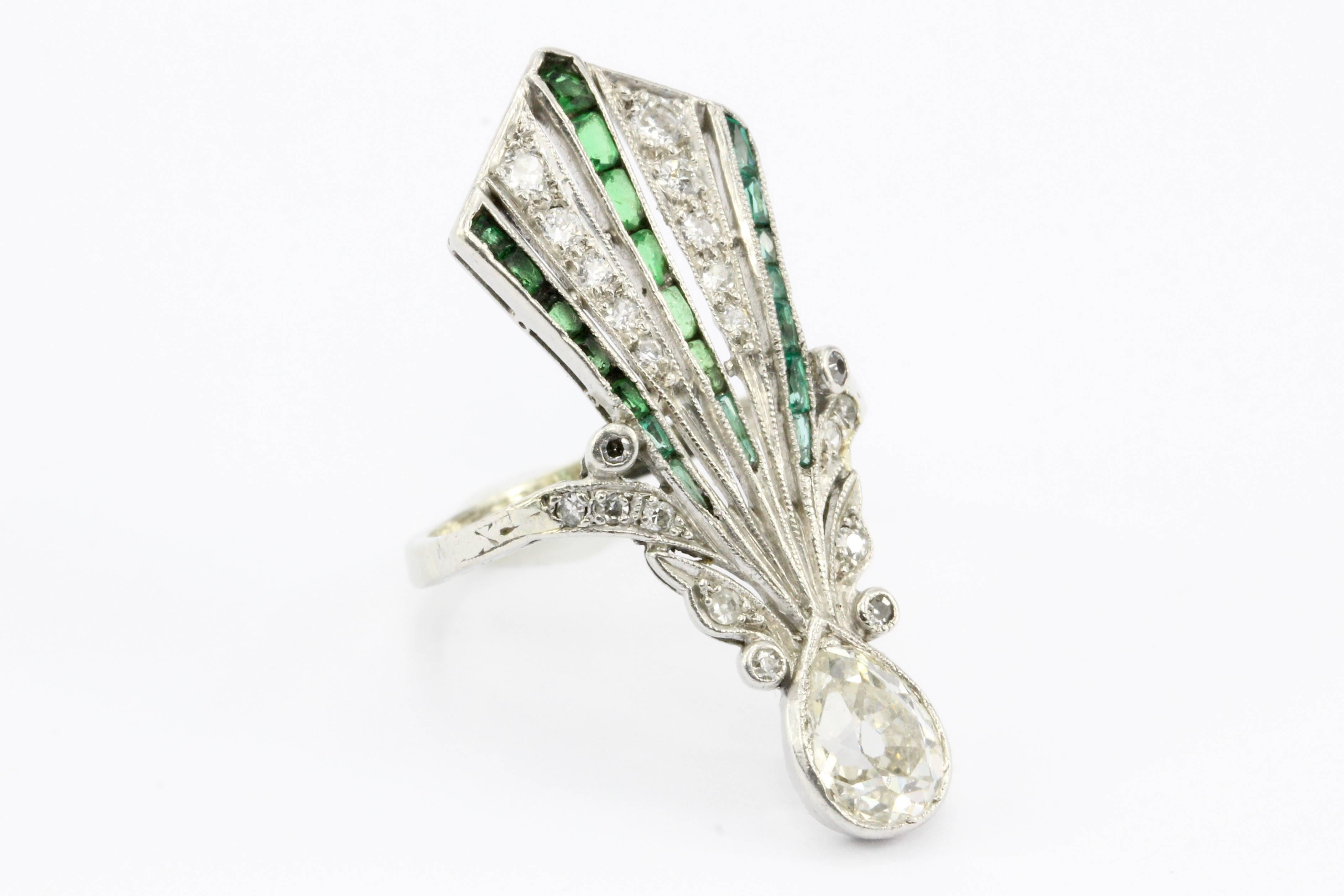 art deco fan ring