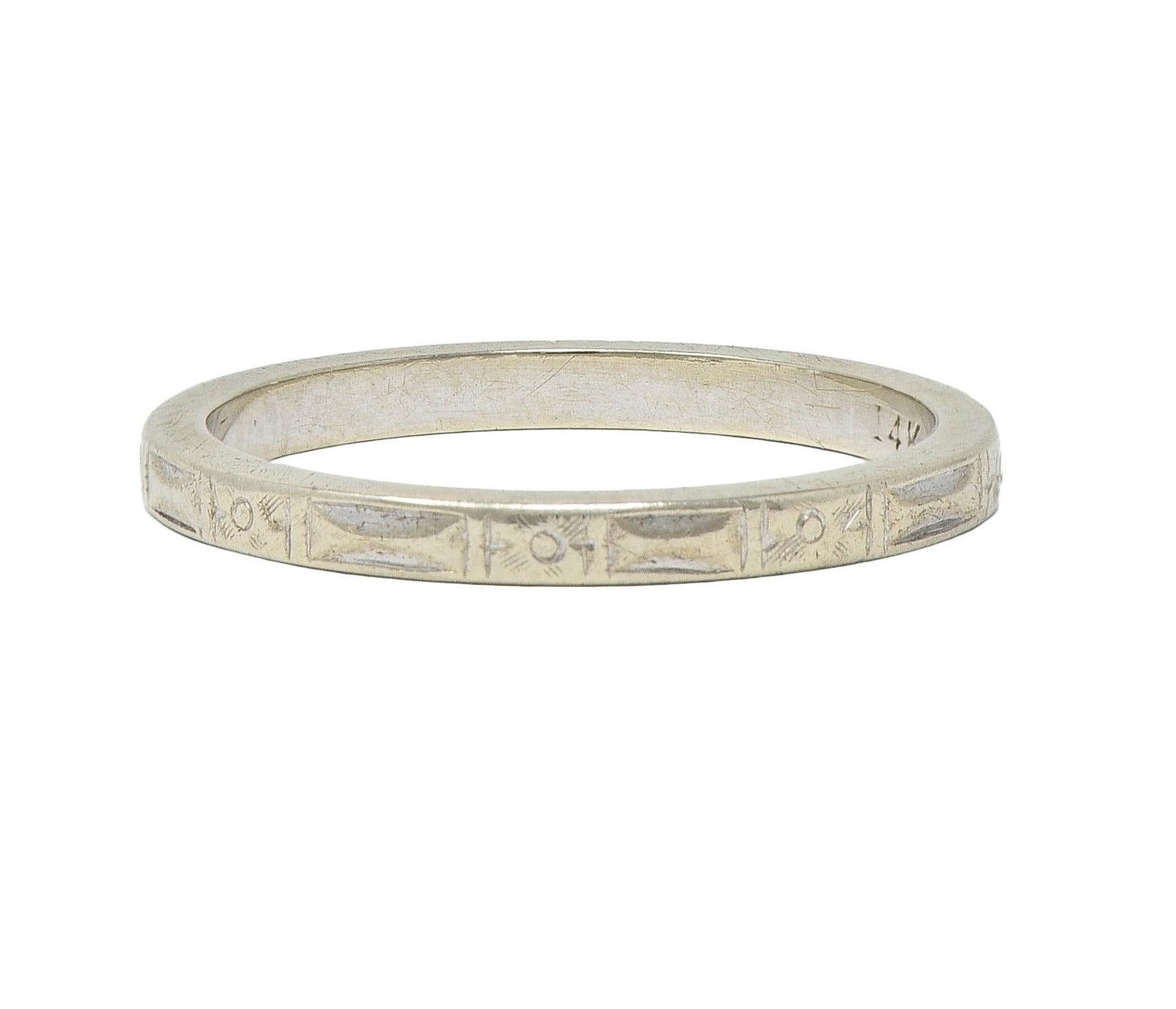 Alliance d'antiquités Art déco en or blanc 14 carats Orange Blossom en vente 4