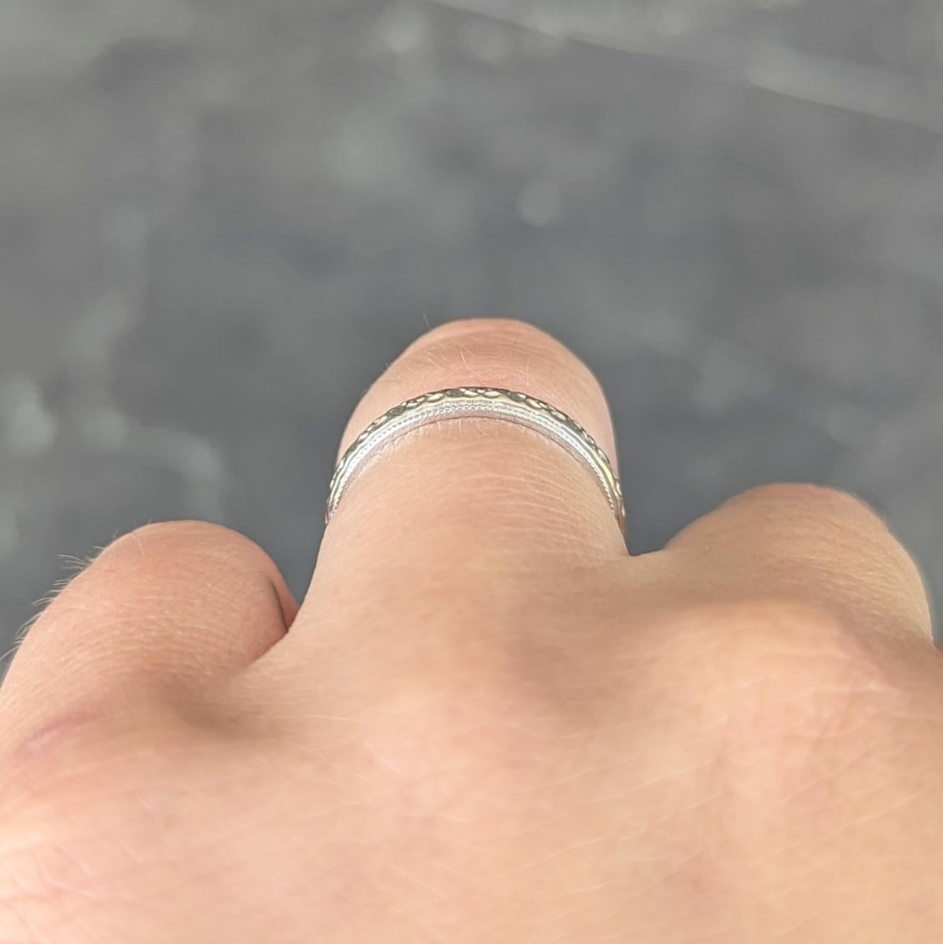 Art Deco 14 Karat White Gold Vintage Orange Blossom Wedding Band Ring For Sale 1